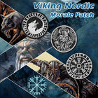 Norse Viking Compass Raven Badge Embroidered Applique Hook, 3 Pack 4