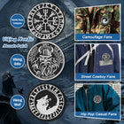 Norse Viking Compass Raven Badge Embroidered Applique Hook, 3 Pack 3