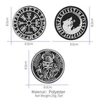 Norse Viking Compass Raven Badge Embroidered Applique Hook, 3 Pack 5