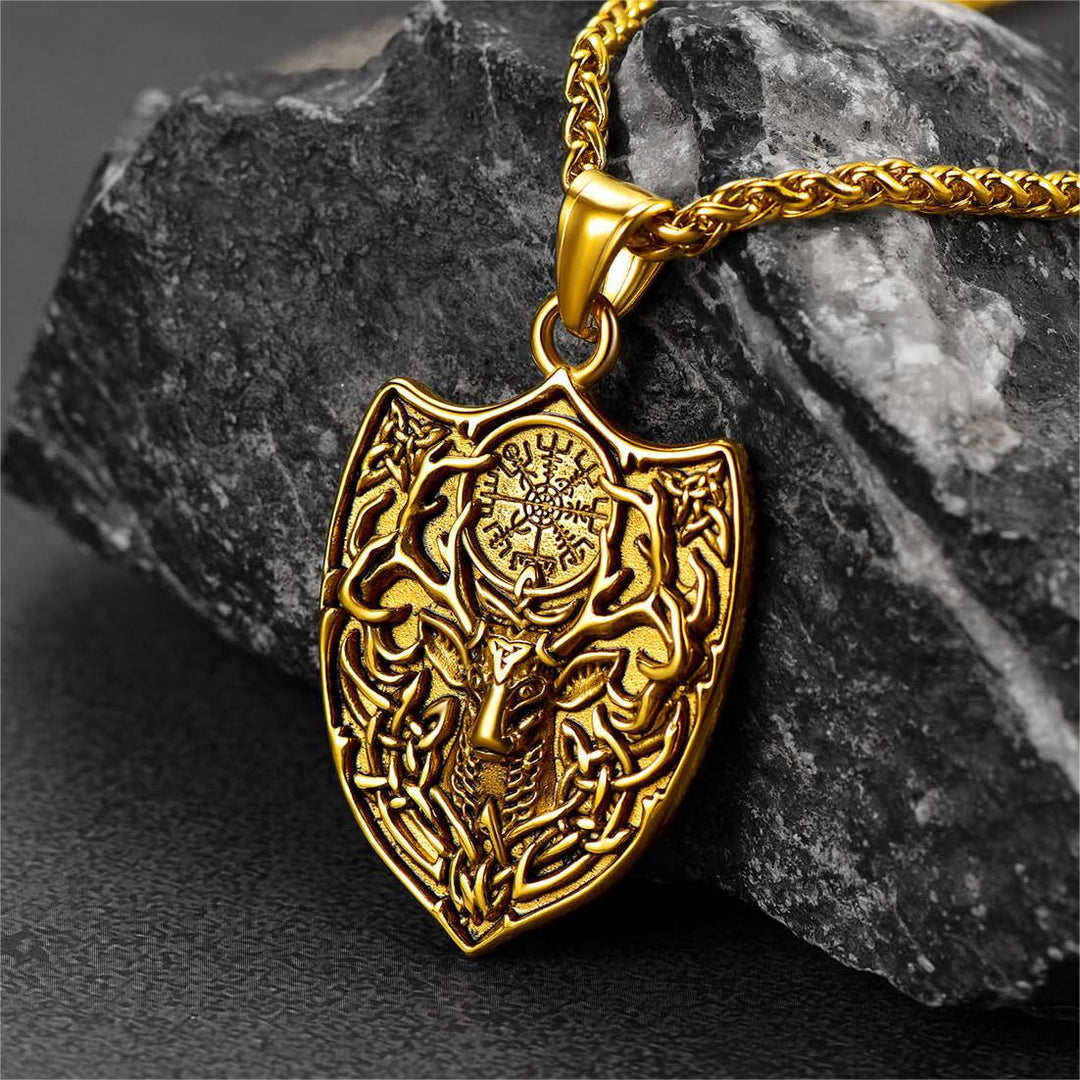 Flash Sale Norse Viking Compass Deer Necklace For Men
