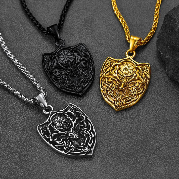 Flash Sale Norse Viking Compass Deer Necklace For Men