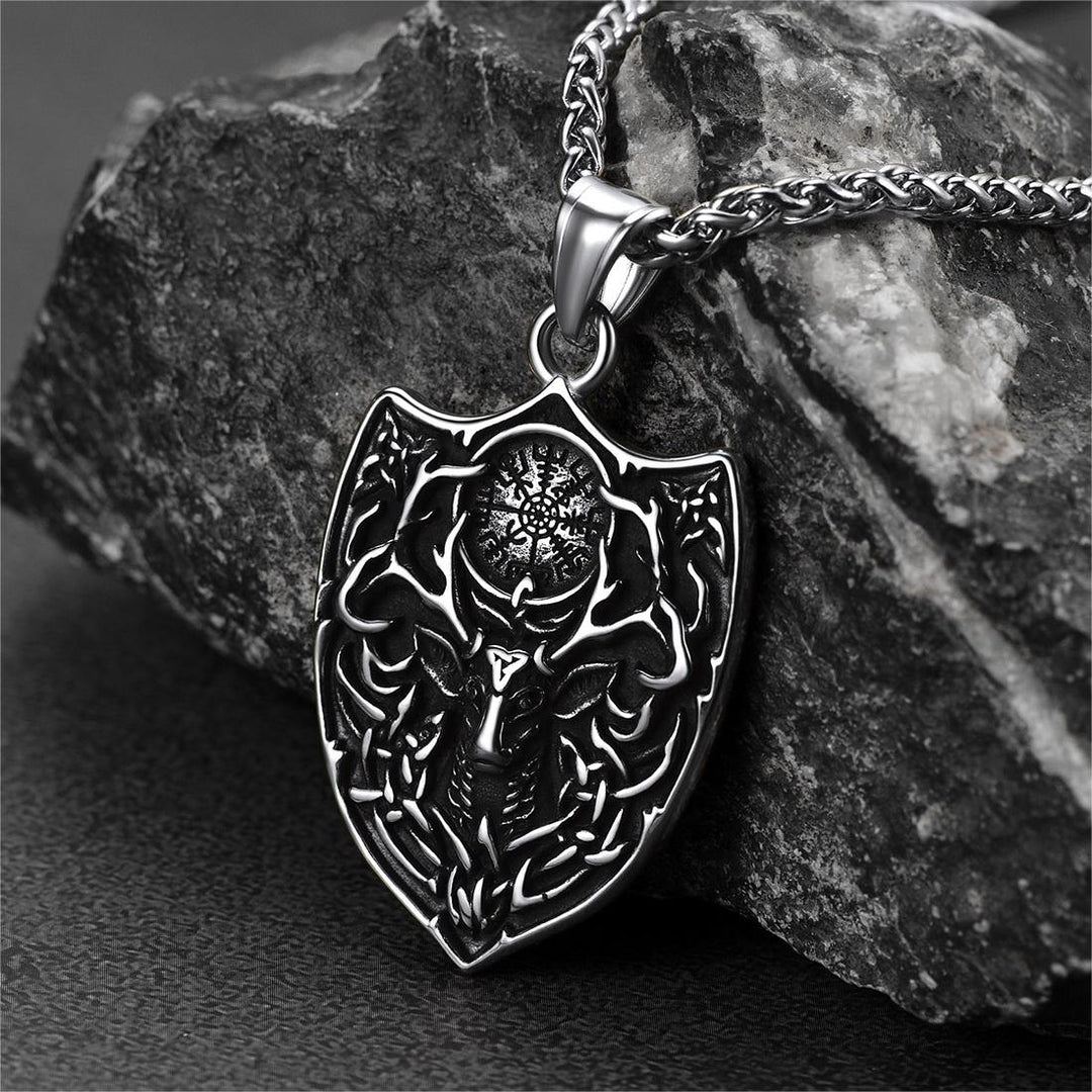 Flash Sale Norse Viking Compass Deer Necklace For Men