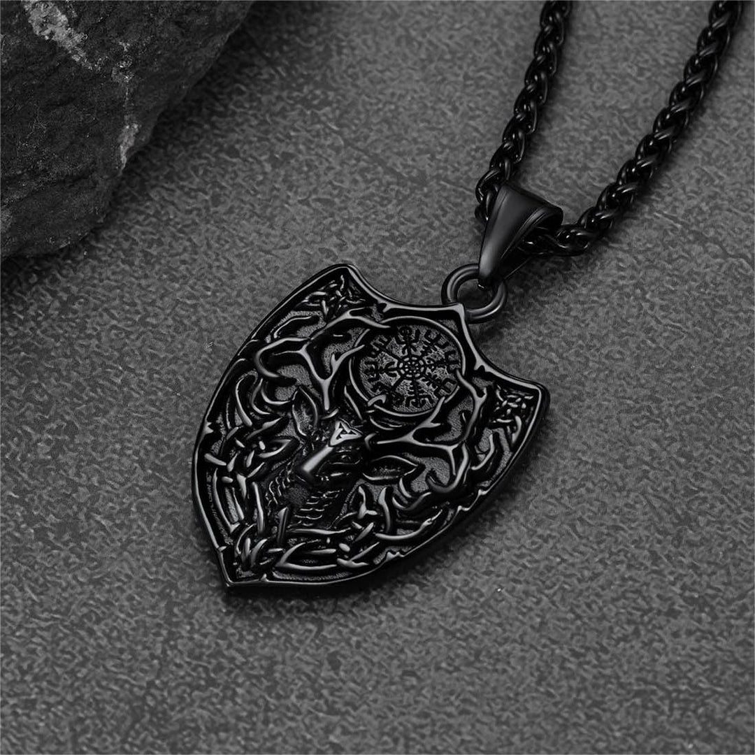 Flash Sale Norse Viking Compass Deer Necklace For Men