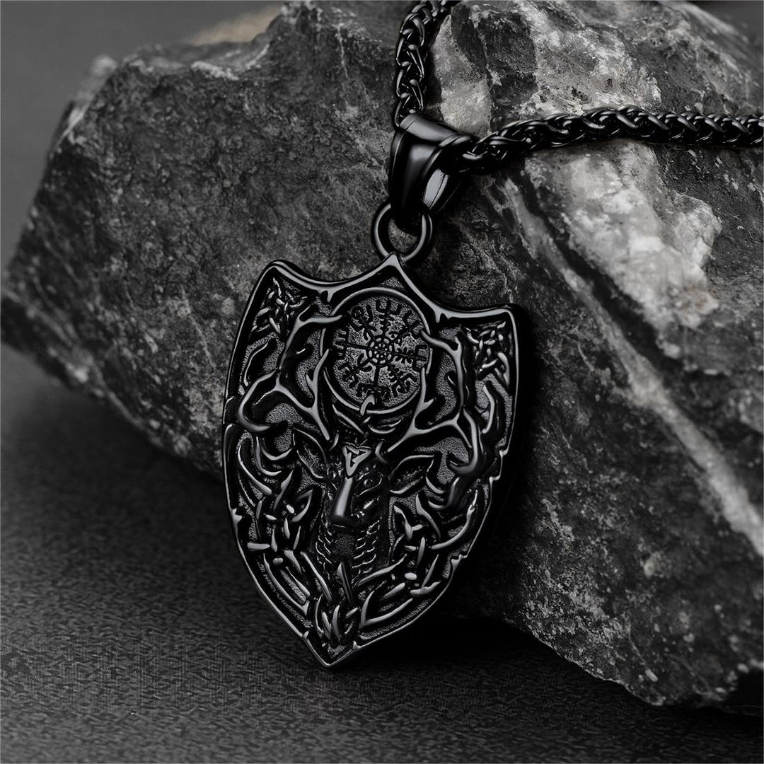 Flash Sale Norse Viking Compass Deer Necklace For Men