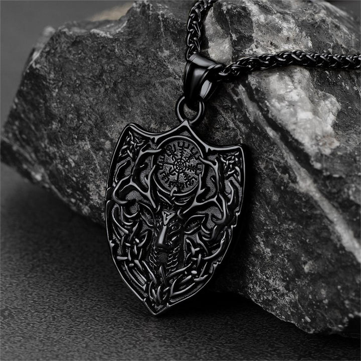 Flash Sale Norse Viking Compass Deer Necklace For Men