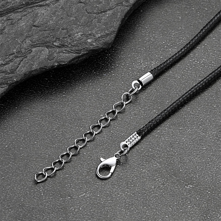 Vintage Dragon Circle Necklace with Leather Chain for Men