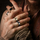 Viking Runes Fidget Anxiety Stainless Steel Ring for Men Couple 2