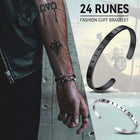 Norse Viking Runes Bangle Cuff Bracelet For Men 3