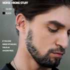 Norse Viking Runes Ear Cuff Earrings for Men in Sterling Silver 3