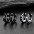 Norse Viking Runes Huggie Hoop Earrings in Sterling Silver 4