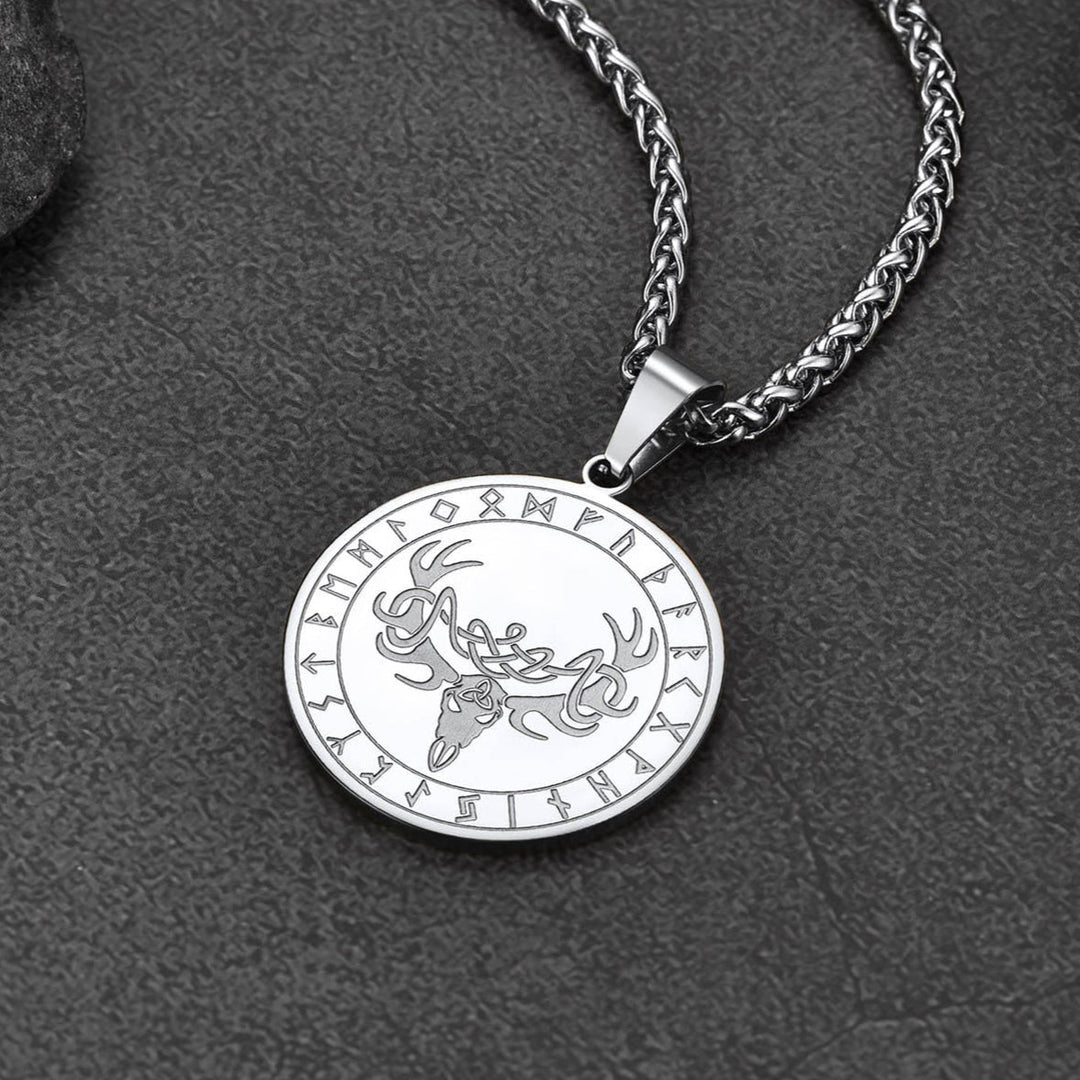 Flash Sale Stainless Steel Norse Viking Deer Necklace For Men