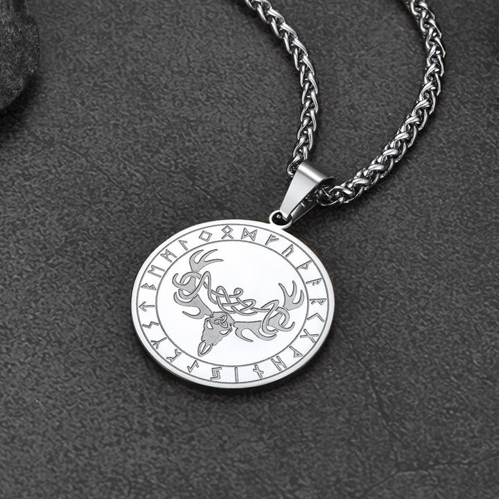 Flash Sale Stainless Steel Norse Viking Deer Necklace For Men