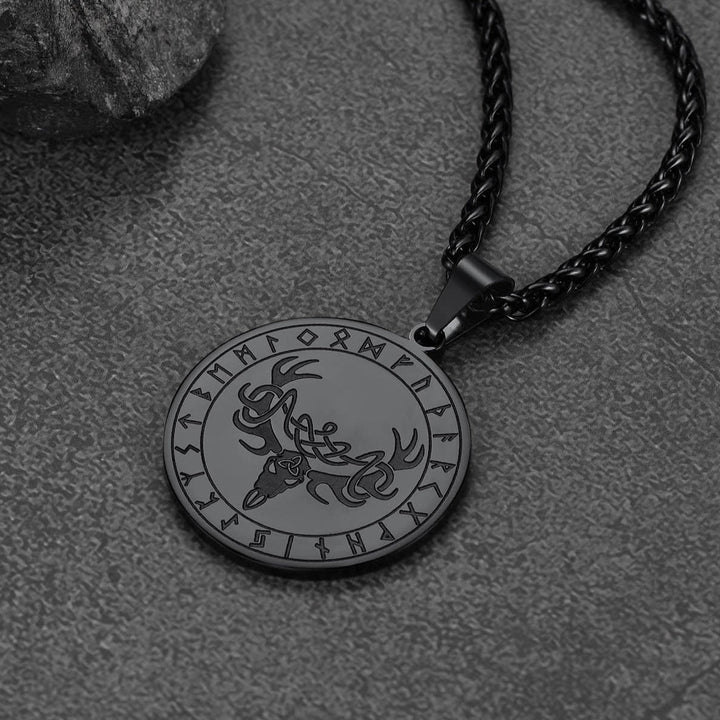 Flash Sale Stainless Steel Norse Viking Deer Necklace For Men
