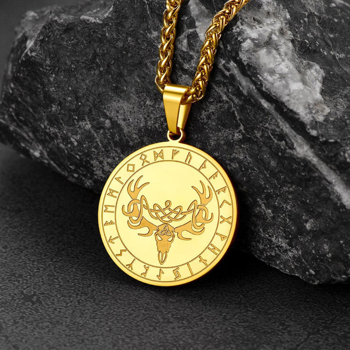 Flash Sale Stainless Steel Norse Viking Deer Necklace For Men