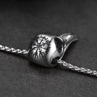 Raven Skull Necklace With Viking Compass for Men 6
