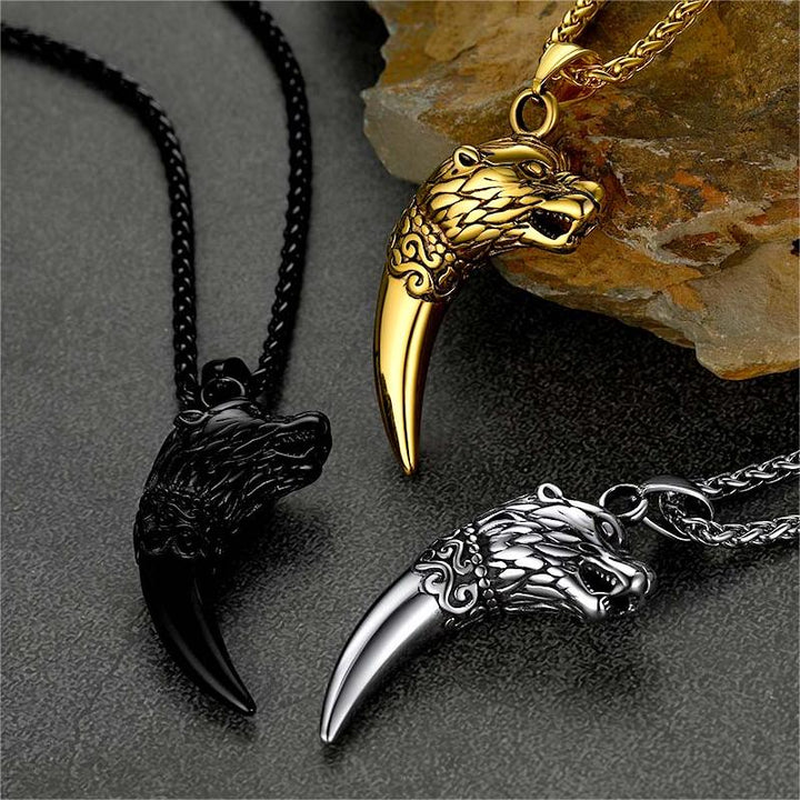 Viking Wolf Tooth Necklace For Men