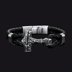 Viking Thor's Hammer Mjolnir Braided Leather Bracelet Gift For Men 1