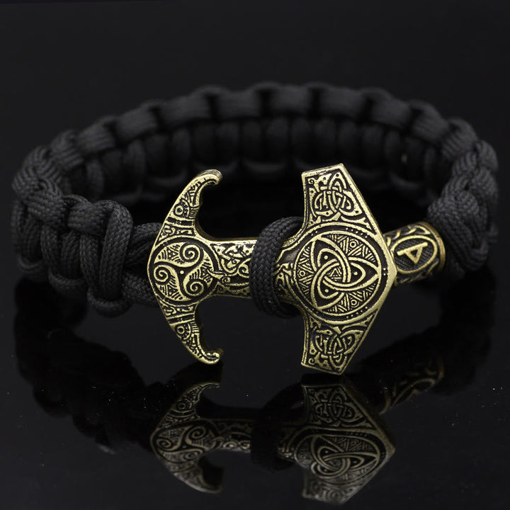 Odin Rune Bead Thor Hammer Mjolnir Bracelet