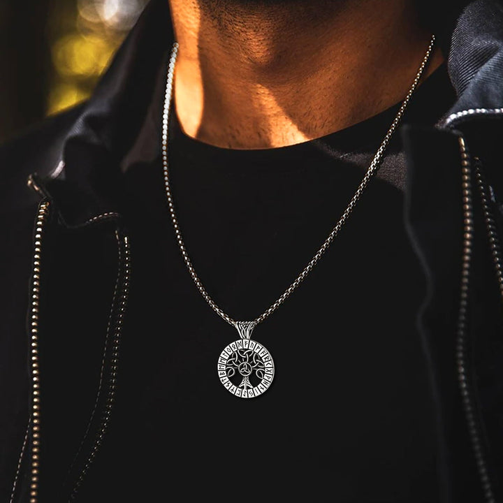 Norse Viking Rune Tree Of Life Necklace Amulet For Men