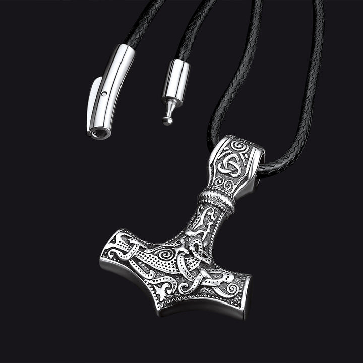 Norse Viking Thor's Hammer Necklace Mjolnir Pendant for Men