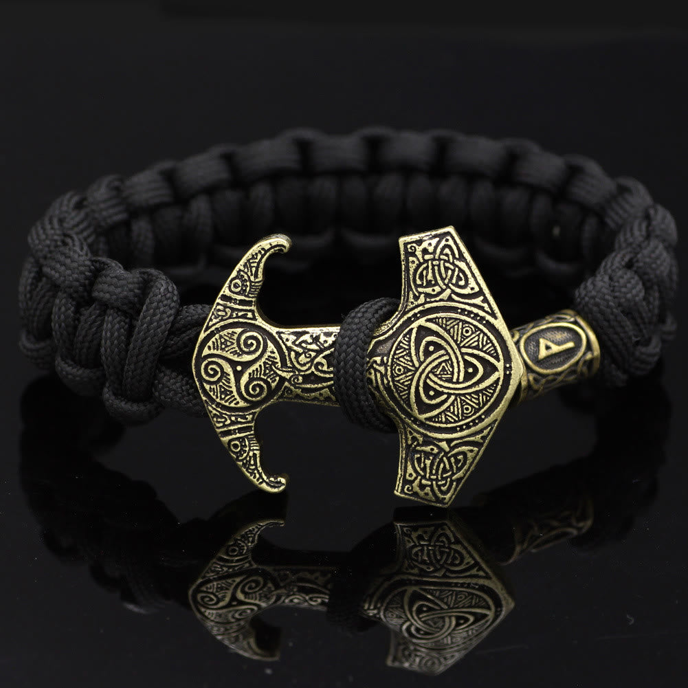 Odin Rune Bead Thor Hammer Mjolnir Bracelet