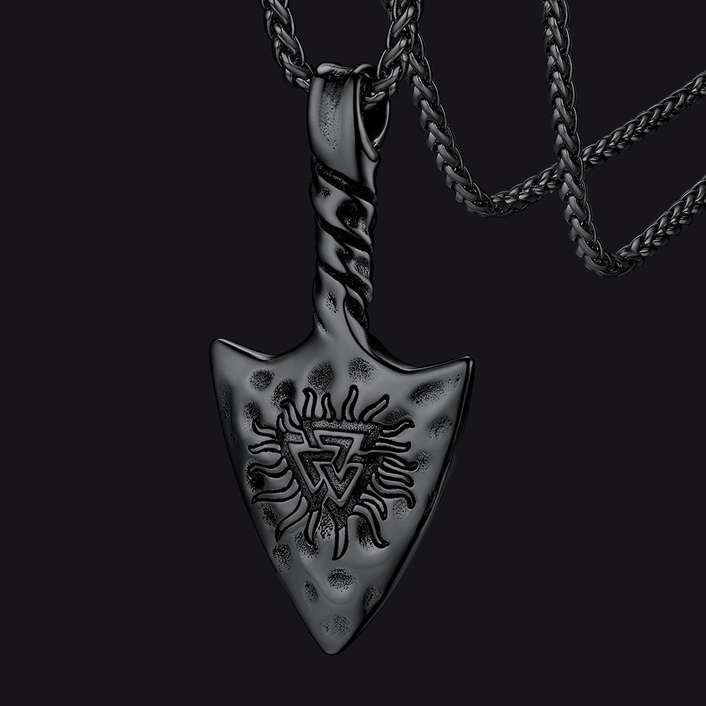 Flash Sale Viking Gungnir Necklace with Valknut Amulet Jewelry for Men