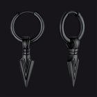 Viking Earrings for Men – Arrowhead Spear Gungnir Drop Hoop Earrings 1