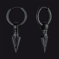 Viking Earrings for Men – Arrowhead Spear Gungnir Drop Hoop Earrings