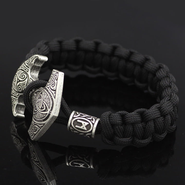 Odin Rune Bead Thor Hammer Mjolnir Bracelet