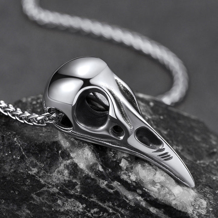 Viking Raven Skull Necklace For Men