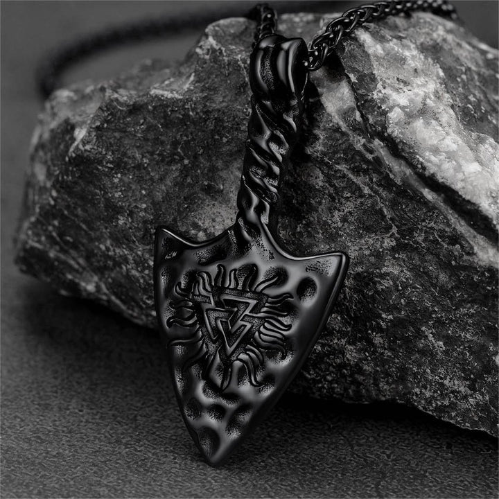 Flash Sale Viking Gungnir Necklace with Valknut Amulet Jewelry for Men