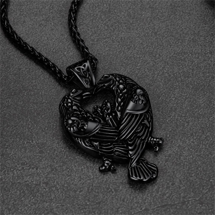 Viking Odin's Ravens Necklace Huginn and Muninn Pendant
