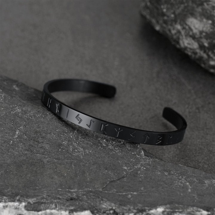 Norse Viking Runes Bangle Cuff Bracelet For Men