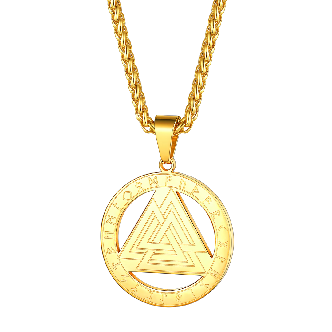 FaithHeart Viking Rune Valknut Necklace for Men
