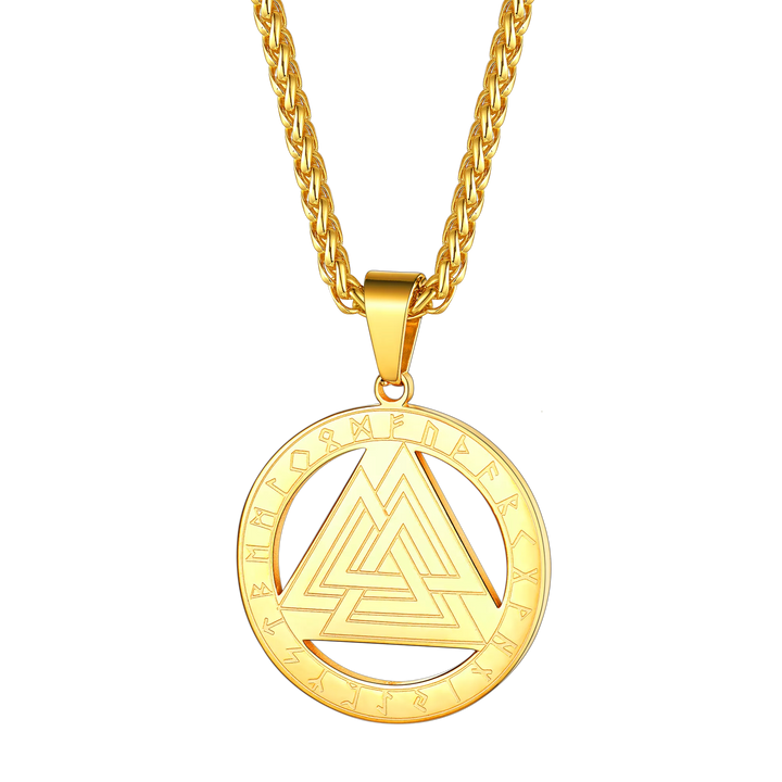 FaithHeart Viking Rune Valknut Necklace for Men