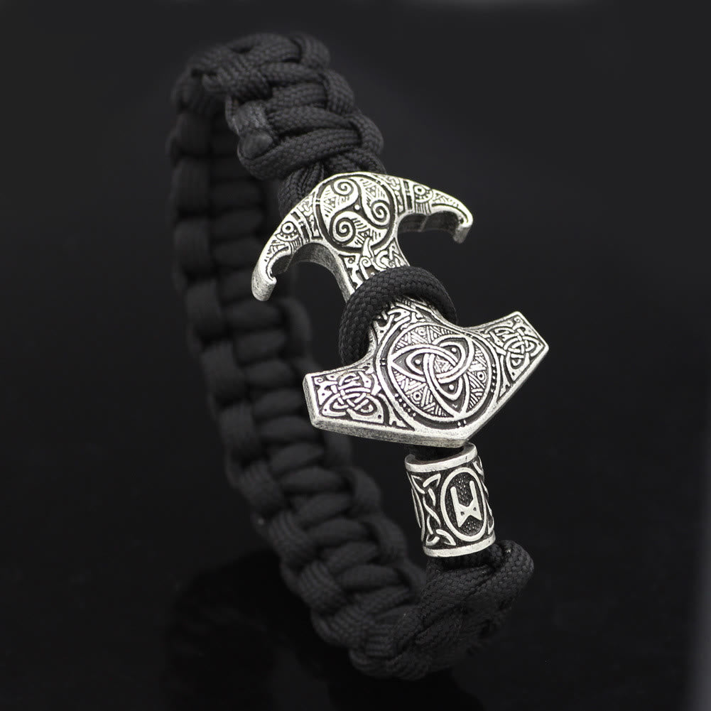 Odin Rune Bead Thor Hammer Mjolnir Bracelet