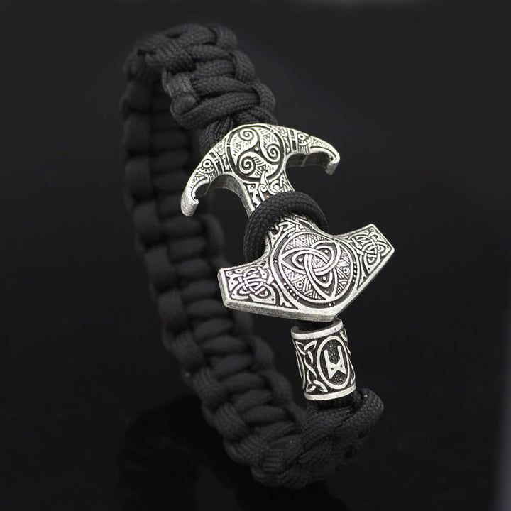 Odin Rune Bead Thor Hammer Mjolnir Bracelet