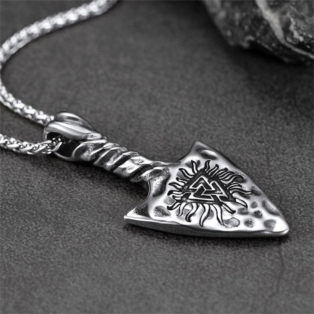 Flash Sale Viking Gungnir Necklace with Valknut Amulet Jewelry for Men