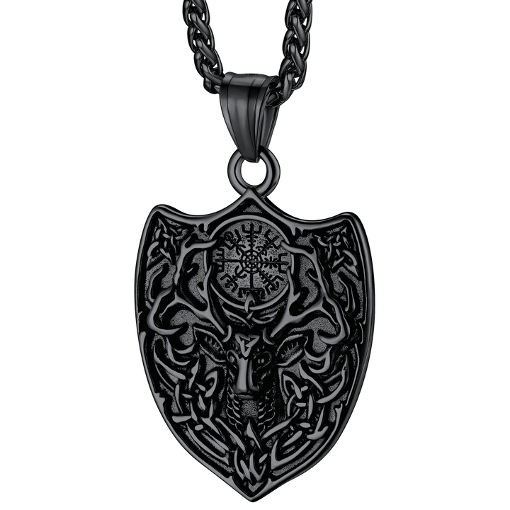 Flash Sale Norse Viking Compass Deer Necklace For Men