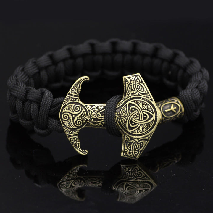 Odin Rune Bead Thor Hammer Mjolnir Bracelet