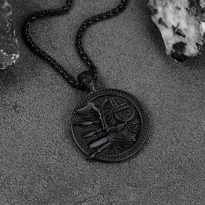 Norse Viking Odin Warrior Pendant Necklace for Men