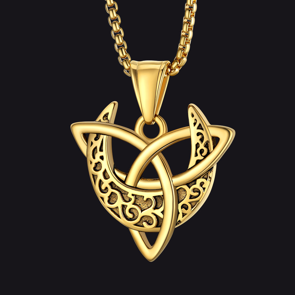 Celtic  Knot Moon Goddess Necklace For Men