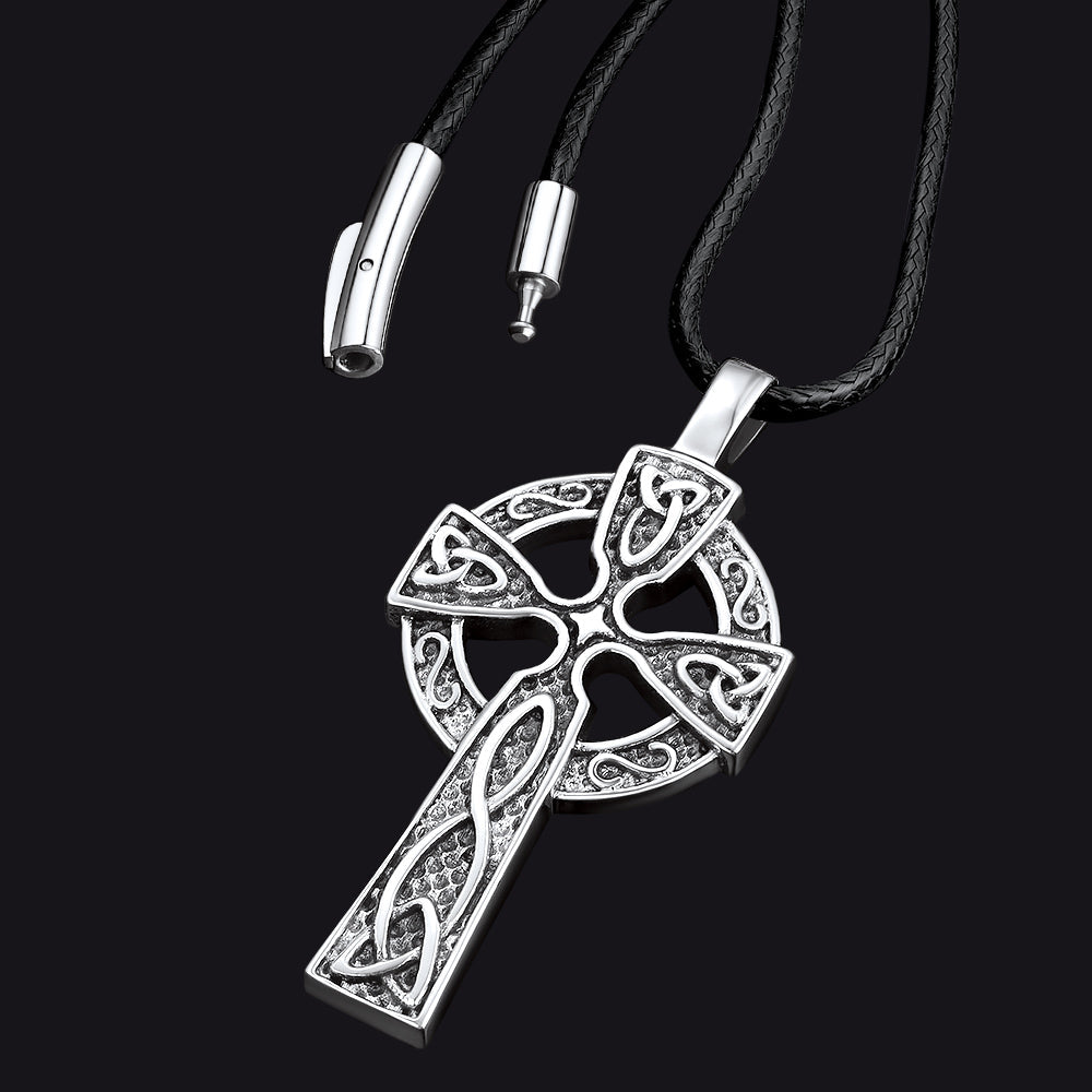 Large Celtic Cross Necklace Pendant For Men Women