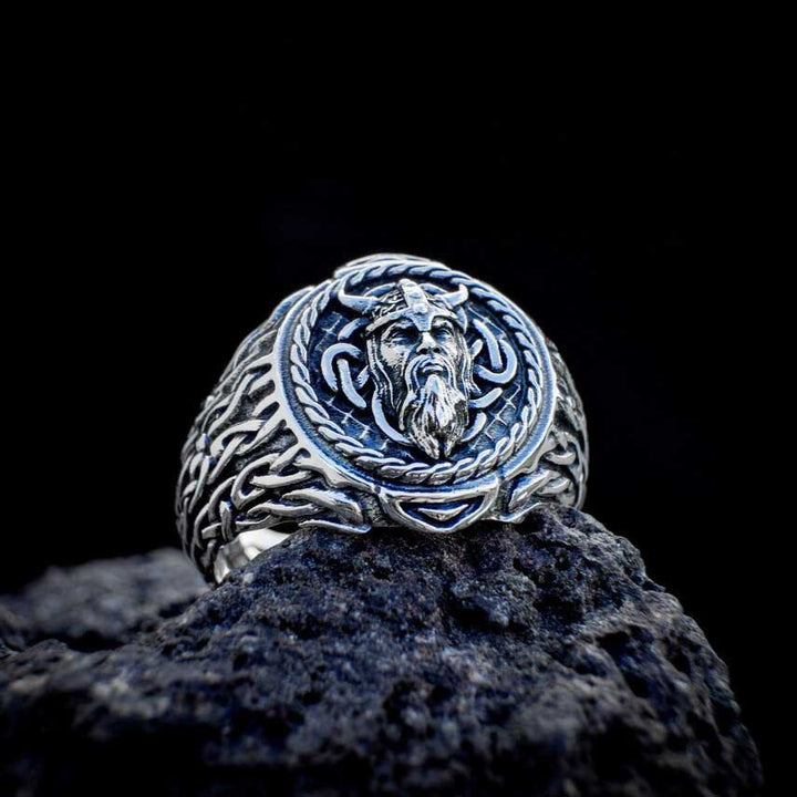 Odin Head Totem Tribal Celtic Knot Ring