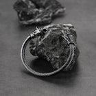 Viking Wolf Head Arm Ring Cuff Bracelet For Men 4