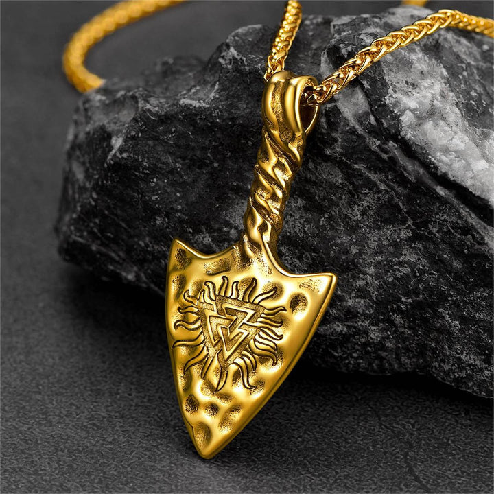 Flash Sale Viking Gungnir Necklace with Valknut Amulet Jewelry for Men
