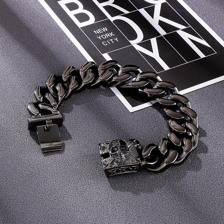 Skull Clasp Cuban Bracelet