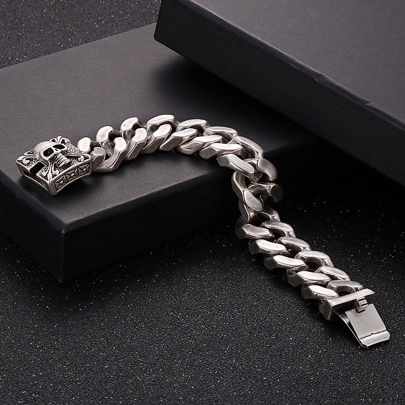 Skull Clasp Cuban Bracelet