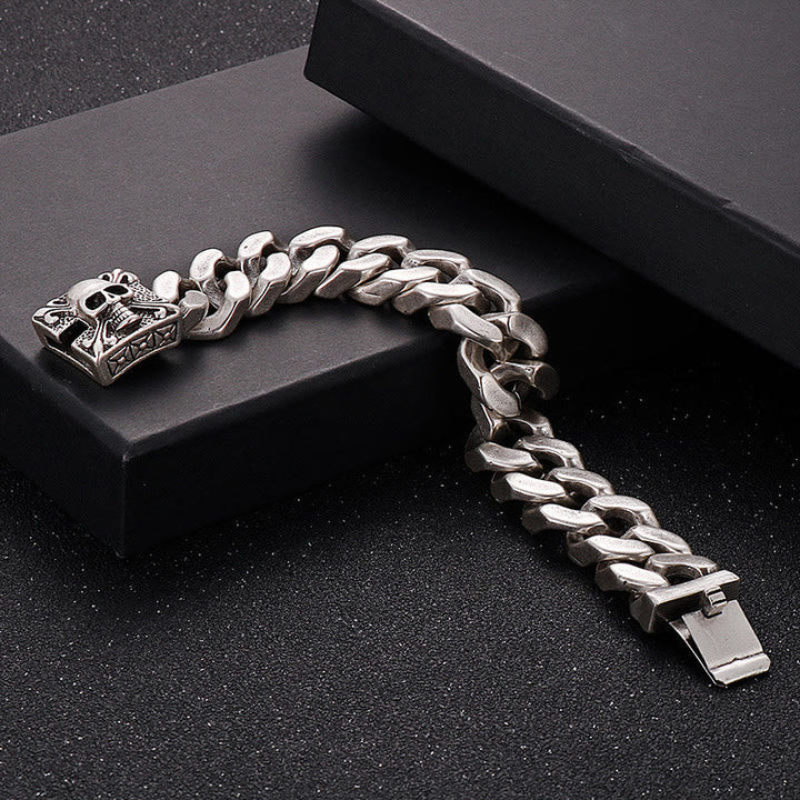Skull Clasp Cuban Bracelet