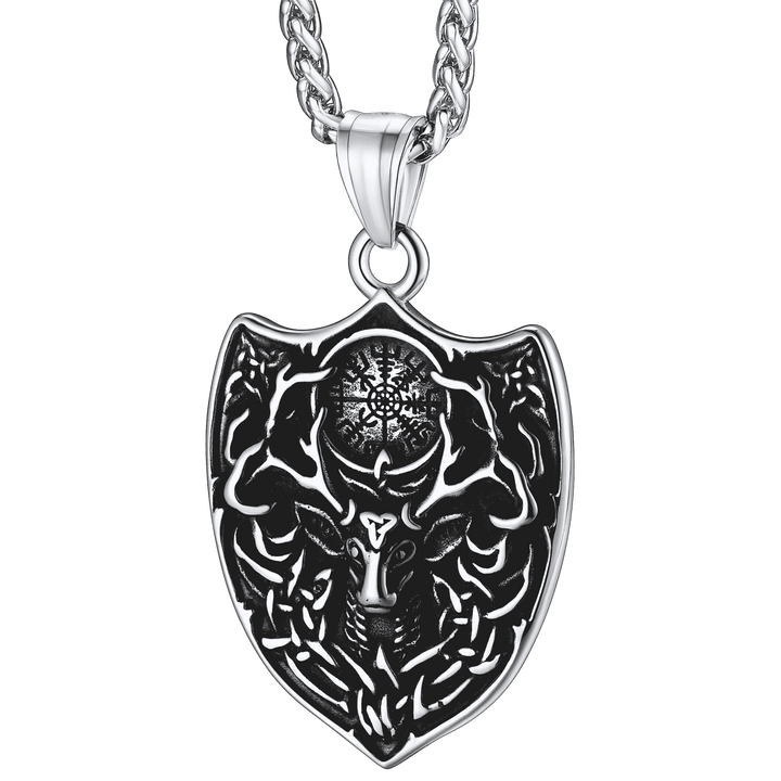 Flash Sale Norse Viking Compass Deer Necklace For Men